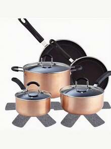 12pcs High Quality Felt Pads, Designed To Protect Cookware - With Non-Stick And Scratch-Resistant Properties, Heat-Resistant. Ideal For Storing Utensils, Glassware, Baking Trays And Plates - Sturdy Non-Slip Storage Rack.