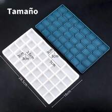 Paleta de Pintura de Plástico con Tapa Suave, Caja de Paleta de Acuarela Portátil Rectangular, Estuche Dispensador de Pintura de Plástico para Acuarela (36 Rejillas),37268010 - Multicolor - Ver 2