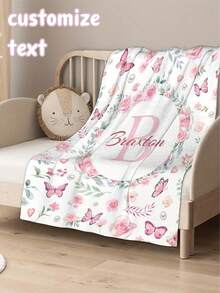 1pc Customized Personalized Blanket, Text Blanket, DIY Blanket, Patterned Blanket, Memorial Blanket. Tapestry, Photo Portrait Blanket Design, Suitable For Girls, Boys, Adults, Valentine's Day Gift, Lightweight, Baby Blanket, Personalized Blanket, Personalized Photo Blanket, Personalized Throw Blanket, Personalized Baby Blanket, Newborn Blanket, Suitable For Mother's Day, Birthday, Children's Day, Father's Day, Halloween, Christmas - Multicolor - View 1