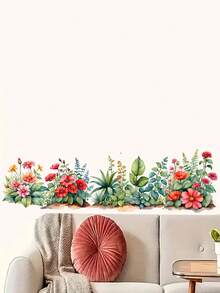 Vibrant Floral & Greenery Peel And Stick Wallpaper, Waterproof PVC Home Decor Sticker, Can Be Used As Gift For Friends Or For Wall, Room, Window Decoration To Refresh Your Home - Multicolor - View 7