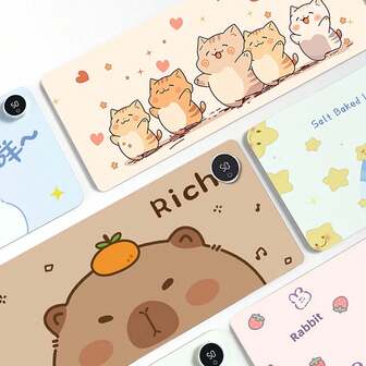 Alfombrilla de ratón con calefacción y pantalla digital de gran tamaño, alfombrilla de escritorio con calefacción y diseño de dibujos animados, almohadilla de calefacción de escritorio de oficina, calentador de manos para escribir, impulso de felicidad del Año Nuevo 2026, sensación de cuero premium, calefacción de temperatura constante en un área grande, doble PU resistente al agua y a fugas, apagado automático por sobrecalentamiento, estable y calefacción