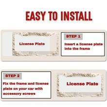 1 Piece Metal License Plate Frame, Designed With Multiple Blooming White Flowers, Perfect For Celebrating Thanksgiving, Suitable For USA And Most International Vehicles, Includes Mounting Screws, Ideal Car Accessory - 12x6inch , Car Decoration, High-Quality Surface Treatment, Sturdy Structure, Holiday Decoration, Must-Have For Car Owners,Car Cover,Car Must Haves,Gifts,Car Decor,Car Picks,Car Acessesories>Essentials - 多色12.2x6.3inch/31x16cm - 查看 3