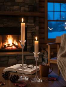 1pc/Set European Style Acrylic Candle Holder. Dining Table Candle Cup, Wedding Decoration, Candlelight Dinner Fashionable Acrylic Candle. Can Be Used For Room Decor, Home Decor, Dining Table Decor, Gift For Best Friend, Winter Gift, Thanksgiving, Christmas, Halloween. - Multicolor - View 7