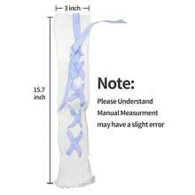 Women's Y2K 80s Leg Warmers Socks Rib Knit Boot Socks,OneSize,BlueWhite - BlueWhite - View 6