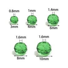 50-200颗闪亮奥地利水晶珠和绿色玻璃珠,时尚经典百搭手工饰品DIY珠子,隔珠,适用于友谊手链、耳环、头饰、吊坠、服装装饰、工艺品和创意时尚配饰 - 綠色 - 查看 8