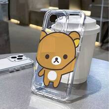 Fundas transparentes unisex para , fundas para  13, fundas para teléfonos, fundas para Samsung, fundas para  16,  16 /  15 /  14 /  13 /  12 /  11 /  X Pro Max, fundas para Samsung Galaxy, fundas para Samsung A, fundas para , fundas para Honor, fundas para OPPO, fundas para Xiaomi.Diseño sencillo y especial, resistente al amarilleamiento, suave, antichoque y antiarañazos.Fundas para , fundas para hombres..Carcasa de Teléfono Transparente Estilo Minimalista y Tierno con Oso Cute - Diseño de Fondo Gris Mate Translucido, Oso Marrón Adorable (Detalles Blancos y Amarillos), Estrella Amarilla Pequeña, Efecto Dibuho Simple y Atmósfera Cotidiana Elegante-Ligera| Anti-Choque, Suave y Trendy, Ideal para Amantes de las Estéticas Minimalistas y Estilos Cotidianos con Encanto Visual Delicado - Blanco - Ver 1