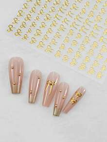 6pcs/1pc Cartoon Bow Nail Art Stickers, High Gloss Plastic Self-Adhesive Nail Stickers, Suitable For Valentine's Day, New Year And Other Holidays, Shiny Decoration, Disposable, Multiple Styles Available, Suitable For DIY Home Manicure And Salon Manicure Supplies Nails - Multicolor - View 5