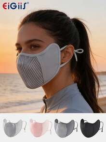 EIGIIS 1pc Face Mask For Women, Cycling Sports Style, Suitable For Various Sports Occasions, Breathable Knitted Face Mask, Not Tight On The Face - A - View 6