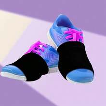 Professional Dance Leg Warmers, Instantly Turn Sports Shoes Into Rotation Dance Shoes, Protect Joints For Hip Hop, Latin, Street Dance Practice, Black & Grey - Black - View 2