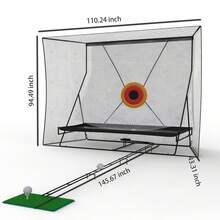 Golf-Trainingsnetz (305 x 244 cm) mit Umwicklung von Pelota (335 cm) und Manta de Pelota, Golf-Trainingsnetz Grande für Chipping und Swing mit Schlagziel - Schwarz - Übersicht 3