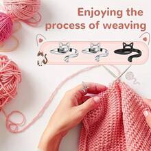 Adjustable Crochet Rings - Yarn Finger Guides To Speed Up Knitting, Silver/Black, For Yarn Crocheting