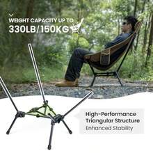 Outdoor ChairsOneTigris Tigerblade - Silla de camping con respaldo alto y diseño de almohada cómoda silla plegable con asiento ampliado - MarrnCoyote - Ver 6