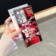 Funda de Teléfono con Patrón de Anime Hotel13, Funda de Teléfono con Marco Plateado para  15/Redmi Note 14/14 Pro/14 Pro+/13/13/13 Pro/13 Pro+/12/12/12 Pro/12 Pro+/12S/12 Turbo/10 Pro/14/Poco F6 Pro/ 14T/ 14 Pro/Poco X6 Pro/Poco F5 Pro/Poco X7 Pro Funda Protectora Completa Antigolpes con Marco Plateado, Regalo de Navidad, Regalo de Año Nuevo - Colores mixtos - Ver 10