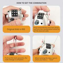 CHCYCLE  Motorcycle Helmet Lock Telescopic Steel Retractable Cable Lock Combination Anti-Theft Security Cycling Lock For Travel Luggage - Helmet Lock - View 6