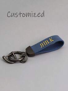 1 chiếc móc khóa nam cá nhân hóa, móc khóa xe hơi mặt dây chuyền kim loại, móc khóa giả da lộn PU, móc khóa phong cách doanh nhân cá nhân hóa, móc khóa chữ cái DIY tối giản, phù hợp cho sử dụng chuyên nghiệp và hàng ngày - Món quà lý tưởng cho Ngày của Cha, Ngày Valentine. - Nhiều màu - Xem 7