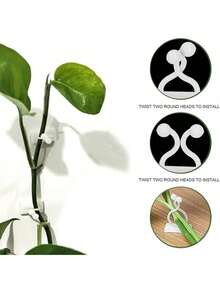 EstiloClip de Fijación de Enredaderas de Pared, 100 Piezas de Plástico para Plantas, Clips para Accesorios de Pared para Trepar, Accesorios de Rama Autoadhesivos, Clips de Sujeción(verde)Versión mejorada - Blanco - Ver 4