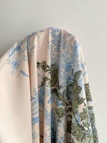 Rusttydustty 女士优雅波西米亚风印花收腰长袖连衣裙，适合音乐节和日常穿着，秋冬季款 - 綠色 - 查看 7