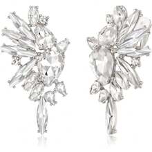 Bridal Fashion Earrings - Mauve Purple - View 1