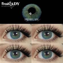 FRESH LADY Lentes de contacto de color azul Queen de la marca Freshlady para estudiantes, lentes de contacto desechables de 1 año - Azul - Ver 8