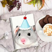 1PC A5 Notebook Hamster With Party Hat Design, University Standard Line Spacing, Thickened Paper, Double Bound Diary For Boys And Girls ... - Classic - View 4
