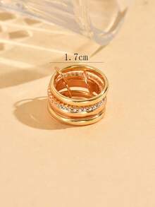 1pc Fashionable Stackable Bonded Stacked Ring, Detachable Wear Suitable For Women's Daily Outfit And Casual/Commute Wear - Multicolor - View 8