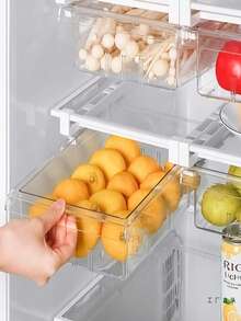 1 Stück Kühlschrankaufbewahrungsbox zum Aufhängen - transparenter Obst- und Gemüseaufbewahrungsbehälter, universaler Kühlschrank-/Gefrierschrankaufbewahrungsbehälter - Transparent - Übersicht 5