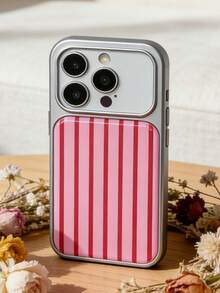 1pc Cute Shiny Striped Neon Color Electroplated Edged Soft TPU Phone Case, Fit For IPhone 17 Pro Max, 17 Pro Air, 16, 15, 14, 13, 12, 11 Pro Max Plus