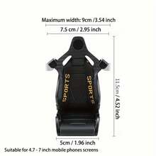 Carbon Fiber Racing Style Car Phone Holder - Universal Air Vent Mount Bracket, Suitable For IPhone And Other Smartphones, Anti-Slip GPS Holder - Multicolor - View 6