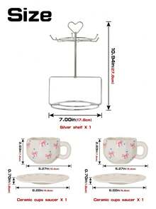 1pc Creative Handmade Coffee Cup & Saucer Set, Ceramic Material, Suitable For Home, Office, Cafe, Great Gift Option - Multicolor - View 4