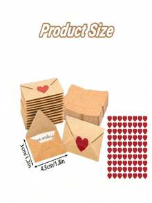 30/90pcs Mini Envelopes With Heart Stickers - Self-Seal Love Letter Envelopes, Mini Valentine Cards, Suitable For Weddings, Engagements - Sweet Romantic Gift For Boyfriend/Girlfriend
