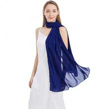 Ciormis Chiffon Shawl Wraps Scarves Lightweight For Women Evening Dresses Wedding Bridesmaid Or Formal Occasions,F#.RoyalBlue - F#.皇家藍 - 查看 5