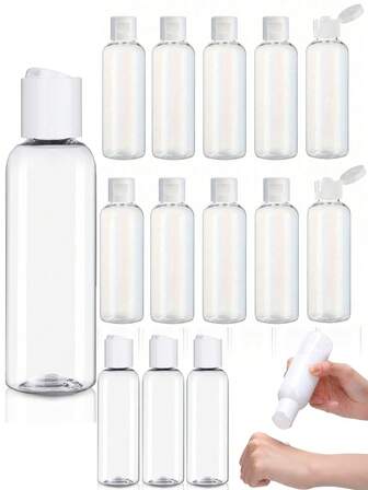 1/3/5Pcs Clear Round Shoulder Bottle With Flip Butterfly Lid Travel Bottle Empty Cosmetic Sample Dispenser Container, Travel Bottle, Travelling Containers Small Leak Proof Squeeze Bottles With Black Flip Cap Family Essential, White 50ml/100ml/200ml(Bottle Cap Transparent/White Random Delivery) School School Supplies Holiday Camping Vacation Accessories Mini Perfume For Women Perfume Perfume Beach