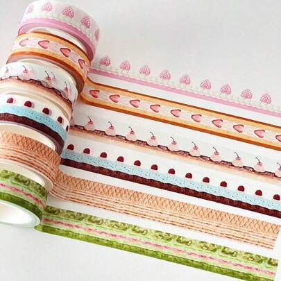 Washi Tape, Japanese Style Scrapbooking Tape, Sweet Dessert & Pastry Themed, Korean Style