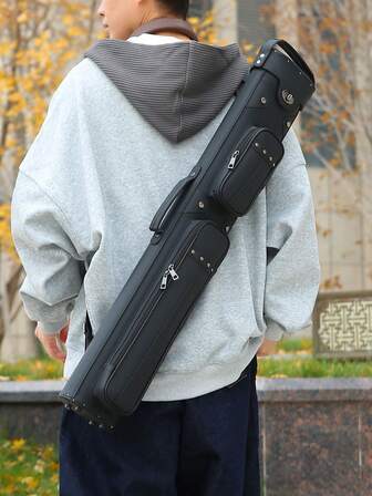 Biljardköfodral i PU-läder, hårt skal för biljardköer med inbyggda plaströrsfack, krosståligt och formbevarande fodral för biljardklubbor för snooker-, pool- och biljardspelare, professionellt och amatörbruk, perfekt för biljardhallar, klubbar, hemmamatcher, träning, turneringar och resor, lämplig för män, vuxna, nybörjare, entusiaster och tävlingsspelare