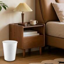 Monarch Abode - cubeta de Basura de Metal Martillado a Mano para el hogar Oficina recámara Cesta de Basura Decorativa Moderno cubeta de Basura de baño Duradero y Decorativo cubeta de Basura de - Blancoclsico - Ver 7