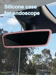 Silicone Rearview Mirror Cover - Soft Universal Car Rearview Mirror Protector, Available In Pink, Black And Orange - Lightweight Car Interior Accessory - A - View 2