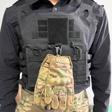 Multi-Functional Hook And Loop Hanging Hook, Outdoor Tactical Vest Chest Rig Backpack Expansion Hook, Black