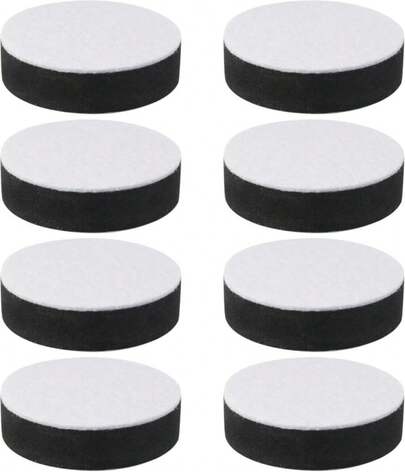 Kyuionty Self-Adhesive Furniture Bed Risers Set Of 12, Round Lift Risers Table Sofa Risers With Felt Pad - Adds 1_2" Height, Dia 25", Black