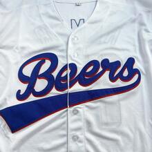 Kekambas 男士17号道格·雷默球衣啤酒电影棒球衫，弹性面料 - 休闲运动卫衣，纽扣刺绣训练比赛运动衫，新年和节日礼物