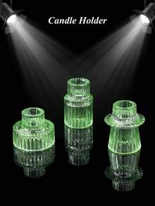 1pc/Set Glass Candle Holder, Elegant Multi-Color Glass Candle Holder, Reversible Design, European Style Romantic Candle Holder For Candlelight Dinner, Wedding Anniversary, Birthday Party, Holiday Party - Multicolor - View 23