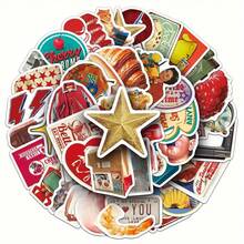 50pcs Retro Stickers, Y2K Aesthetic Stickers, American Stickers, Decorative Stickers, Art Aesthetic Stickers, Cool Stickers, Waterproof Vinyl Stickers Suitable For Water Bottles, Computers, Laptops, Phones, Luggage, Notebooks, Refrigerators Scrapbook Supplies Scrapbook Stationery Funny Stickers Laptop Stickers Kindle Phone Stickers - D - View 2