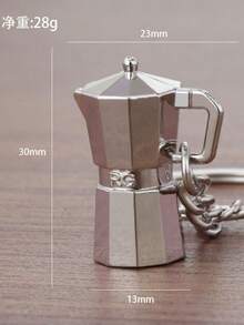 1 قطعة سلسلة مفاتيح إبداعية من سبيكة الزنك على شكل إبريق قهوة صغير، مناسبة للاستخدام اليومي وكهدايا أعياد الميلاد والأعياد، تعليقات للحقائب والسيارات والأصدقاء والأخوات والمعلمين - متعدد الألوان - مشاهدة 4