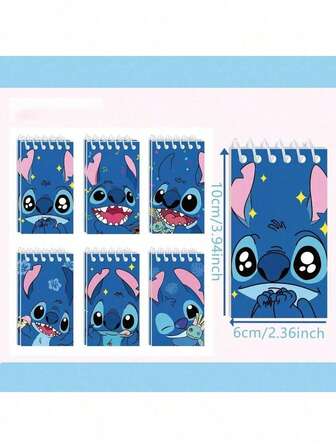6/12pcs Stitch Notebooks, Stitch Spiral Notebooks For Office Use, Cartoon Theme Diaries, Notebooks Suitable For Students And Office Use, Perfect For Back To School Gifts, Birthday Party Gifts, Christmas Gifts, Christmas Stocking Stuffers, Office & School Supplies