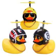 Pato de Goma con Casco para Bicicleta con Hélice Luminosa - Negro - Ver 1