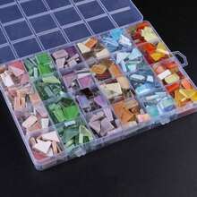 600克/盒 不对称玻璃马赛克瓷砖 - 高品质工艺装饰，适用于创意艺术、绘画、珠宝制作和DIY项目 - 彩色 - 查看 4