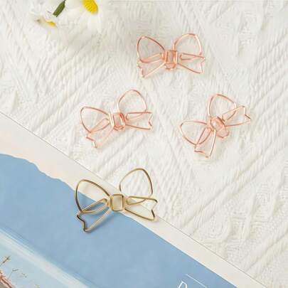 10个/24个/50个装蝴蝶形回形针，固定式文件夹夹，创意设计，简约风格，学习礼物，文具，多种选择，适合整理办公用品和日常办公装饰，母亲节礼物，完美节日礼物，返校季，学习用品