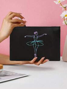 Elegante bolsa de aseo para mujer con estampado degradado de ballet, bolsa de almacenamiento de maquillaje portátil, accesorio de viaje de moda, bolsa de cosméticos con cremallera, adecuada para vacaciones, hoteles, oficinas, baños y otras ocasiones. Regalo para amigas, hermanas, regalo de Año Nuevo, regalo de Ramadán, regalo del Día de San Valentín, regalo de cumpleaños, recuerdos de boda, obsequios para damas de honor. - Multicolor - Ver 4