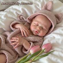 18英寸可爱重生娃娃，全身柔软硅胶材质，手工绘制，血管清晰可见，解剖结构逼真，仿真新生儿艺术收藏品，生日礼物 - Reborn Doll - 查看 3