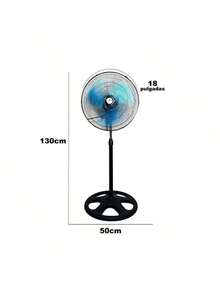 3 en 1 Ventilador de pedestal giratorio 18 pulgadas con 3 aspas silencioso potente ajuste altura velocidad frescura moderna hogar oficina base firme diseño minimalista resistente fácil ensamblar - Negro - Ver 6