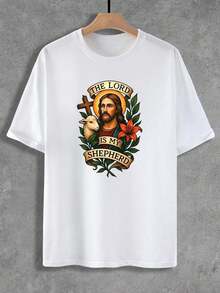 A men's T-shirt with a round neck casual fit and short T-shirt, elegant and casual style, suitable for daily outings, school, and summer essentials - Blanco - Ver 3